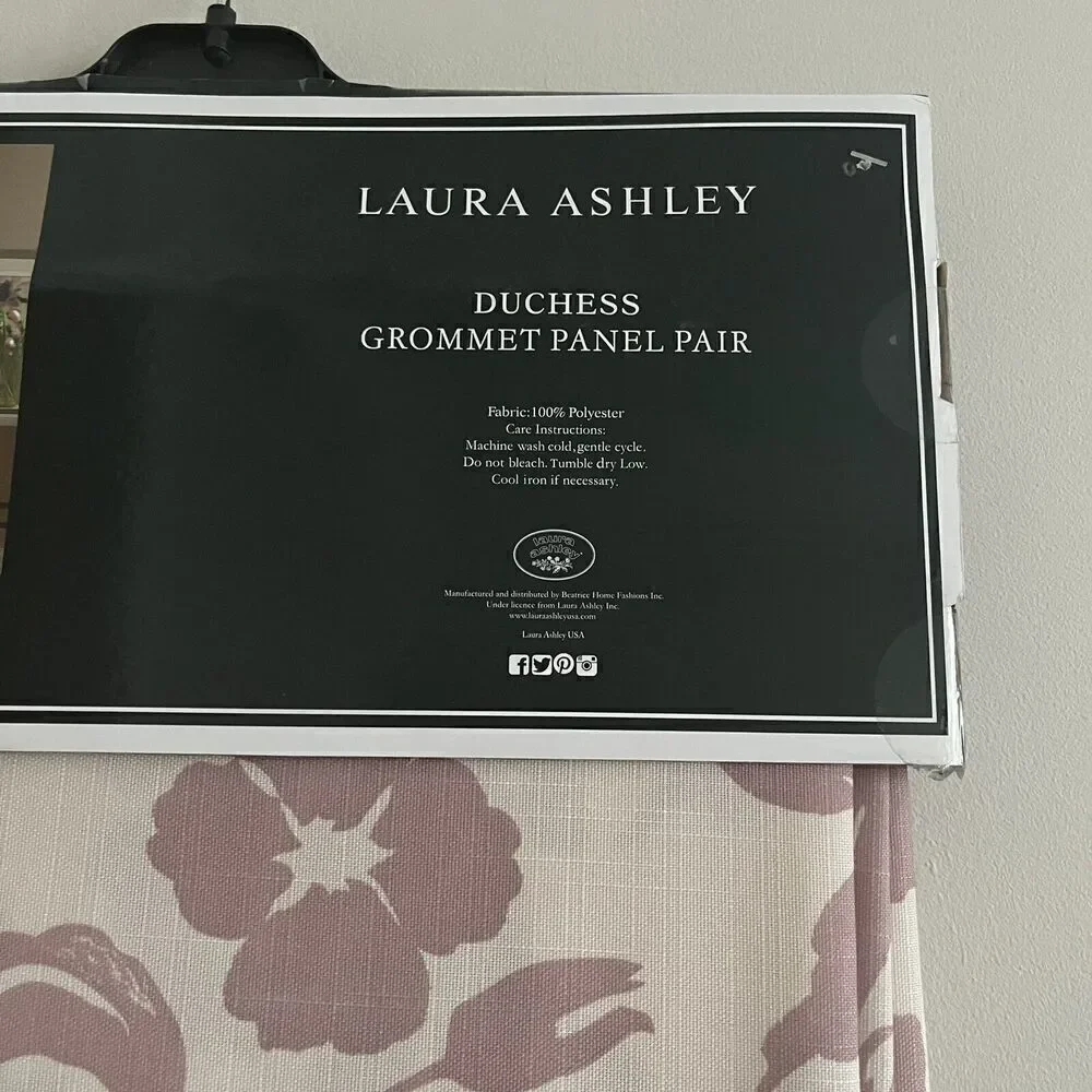 Laura Ashley floral Window Panels Set 40x84 Drapes new